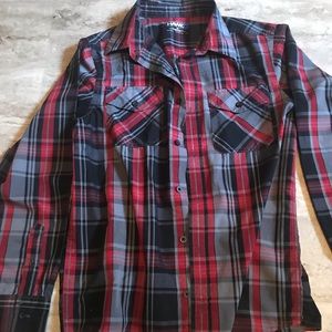 💎Boys sz XL Long Sleeve Hawk  Plaid Shirt💎